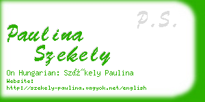 paulina szekely business card